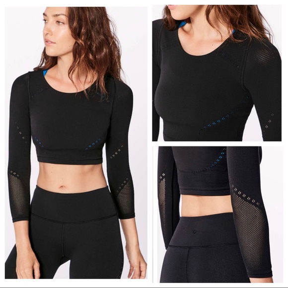 lululemon athletica | Tops | Lululemon Reveal Long Sleeve Fitted Crop Top  Black | Poshmark